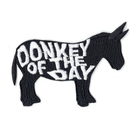 Donkey Of the Day Logo Iron On Patch 