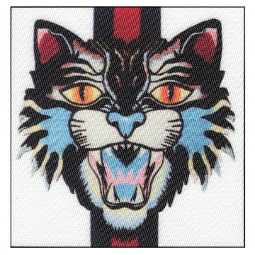 Angry Cat Motif Iron On Foto Patch 