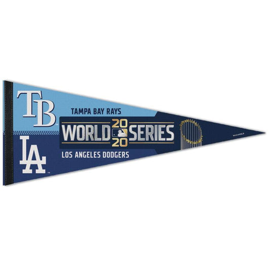2020 MLB World Series Dueling Premium Pennant Tampa Bay Rays Los Angeles Dodgers 