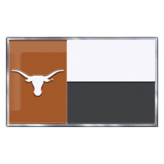 Texas Longhorns Embossed Flag Auto Color Emblem 