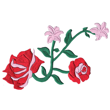 Rose Flower Embroidered Patch 