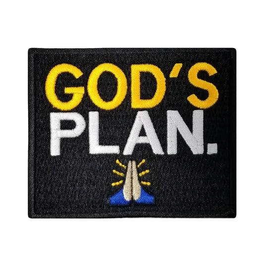 God's Plan With Praying Hands Box Logo Iron On Patch 