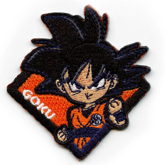 Dragon Ball Z Orange Goku Character Square Anime Embroidered Iron On Patch 
