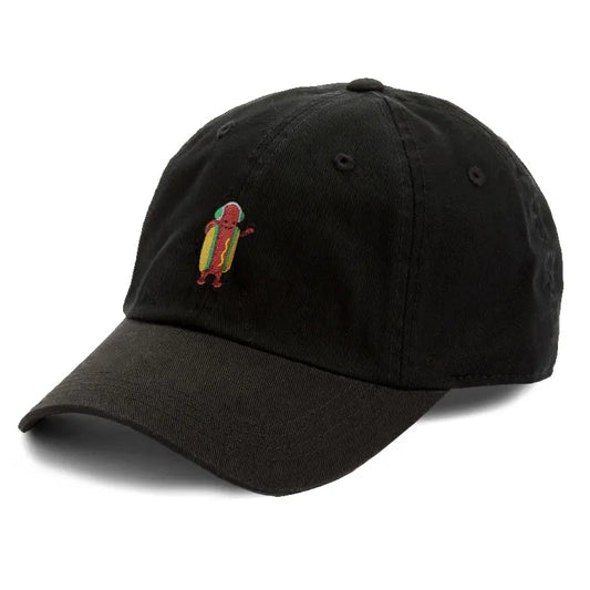 Dancing Hotdog Dad Hat Embroidered Curved Adjustable Baseball Cap 