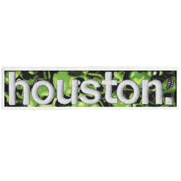 Green Skulls City Of Houston Texas Puff Raised Box Logo Embroidered Iron on Patch 