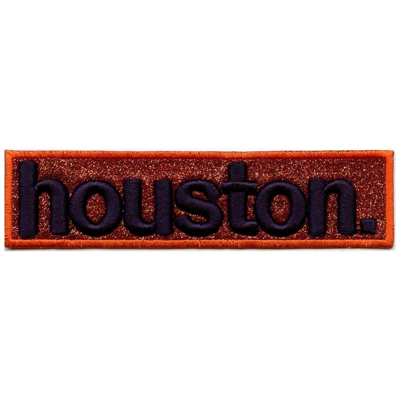 Orange City Of Houston Texas Puff Raised Glitter Box Logo Embroidered Iron on Patch