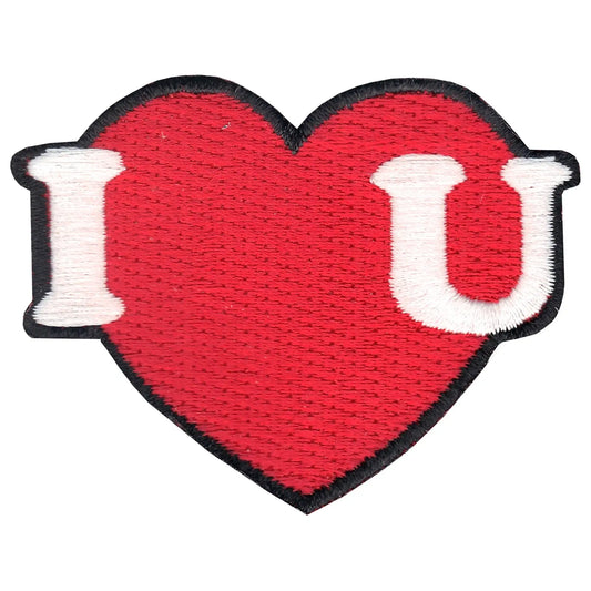 I Love You Heart Iron On Applique Patch Set 
