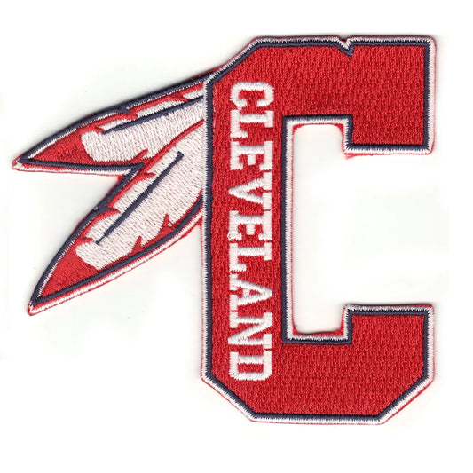 Cleveland C With Indian's Feather Bonnet Parody Logo Iron On Patch 