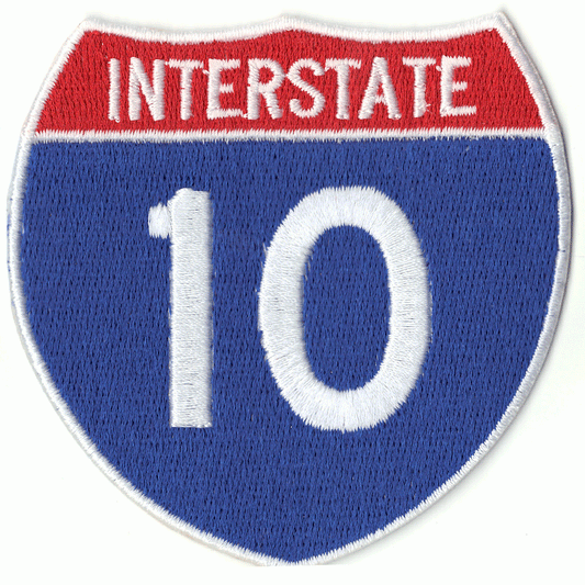 Houston Freeway Interstate 10 I-10 Sign Embroidered Iron on Patch 