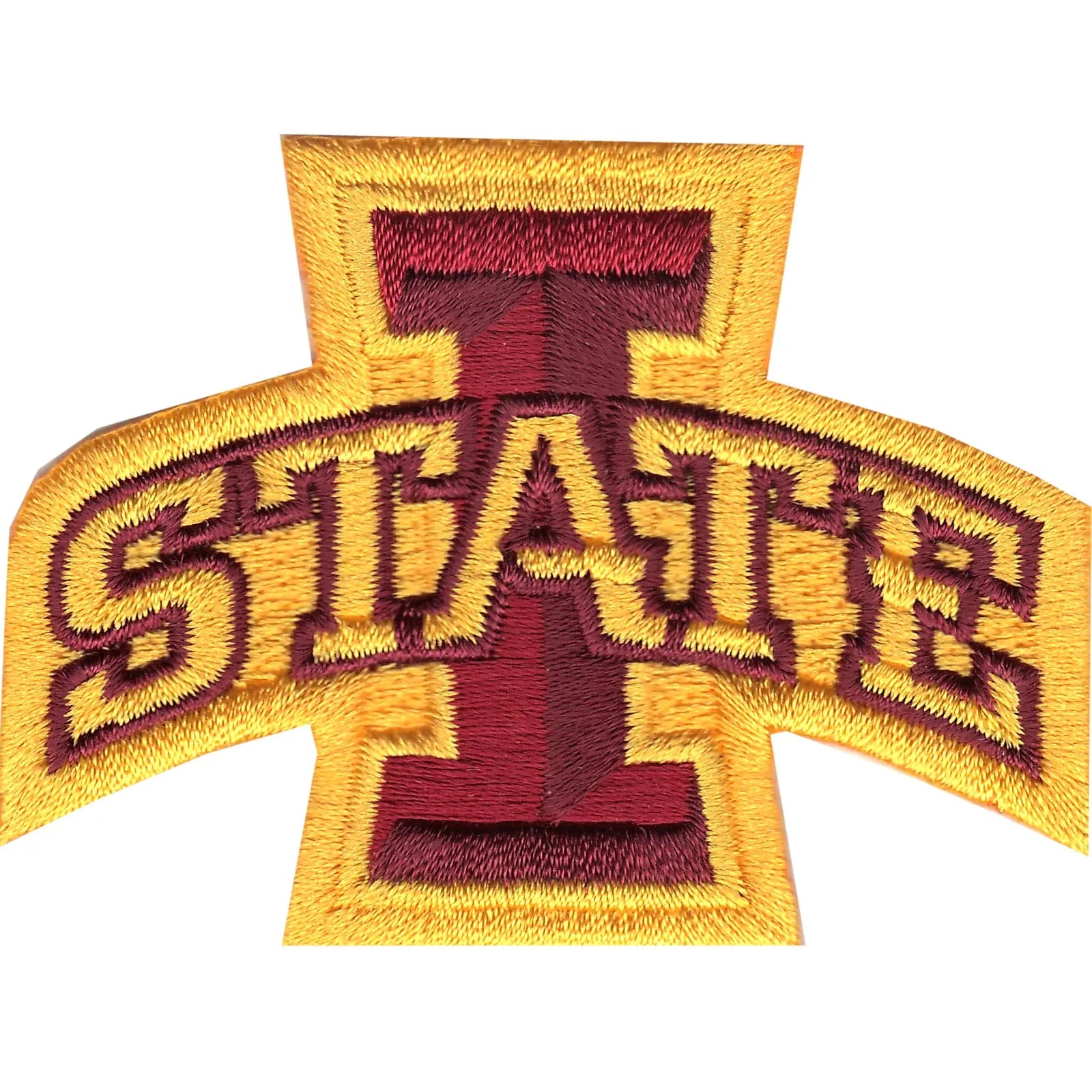 Iowa State Cyclones Primary Logo Iron On Embroidered Patch (Yellow Border) 