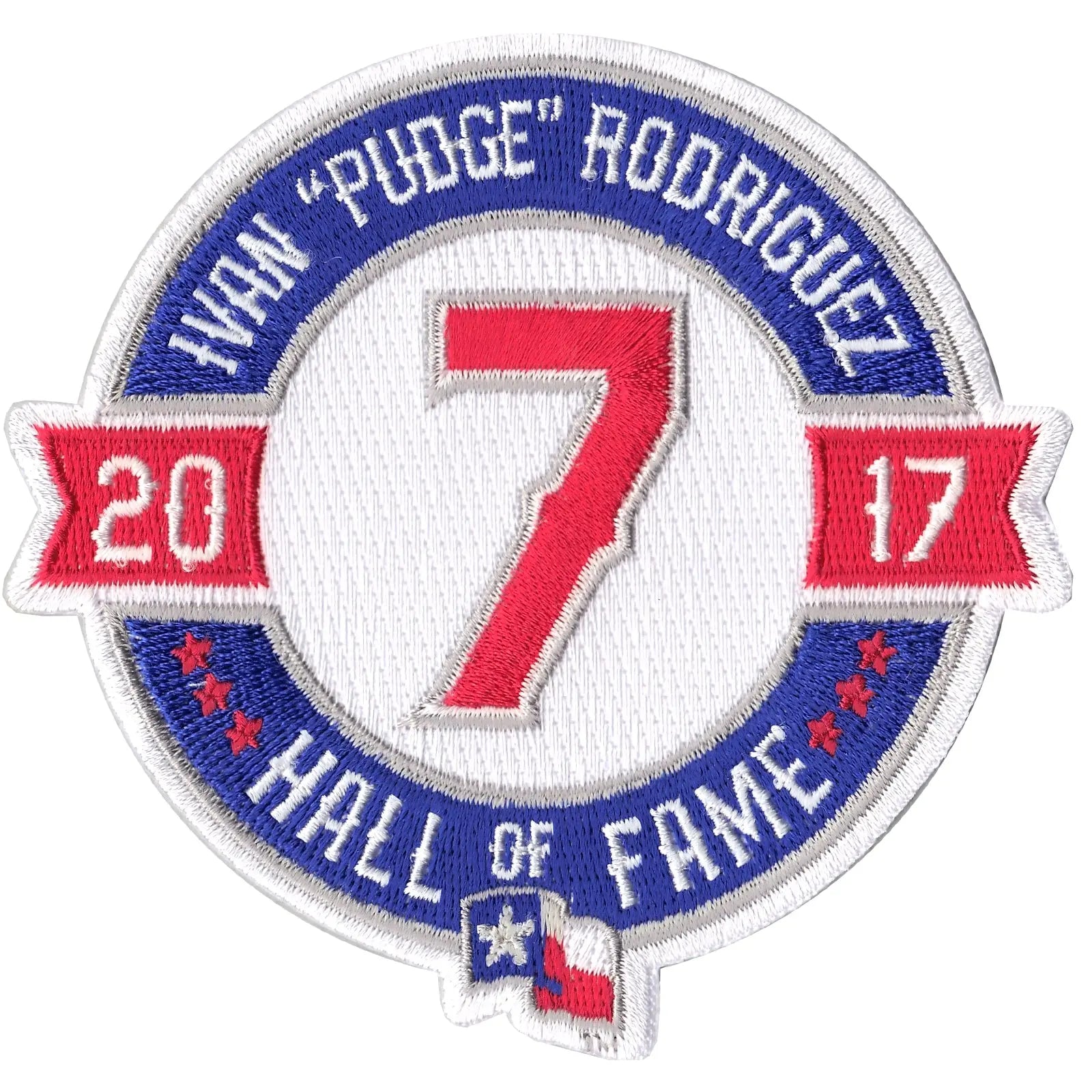 Lot Detail - 2001 Ivan Pudge Rodriguez Texas Rangers Game-Used Road Jersey  (Rangers LOA • AL 100th Anniversary Patch)