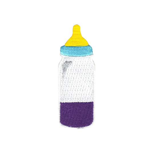 Lean Baby Bottle Emoji Iron On Embroidered Patch 
