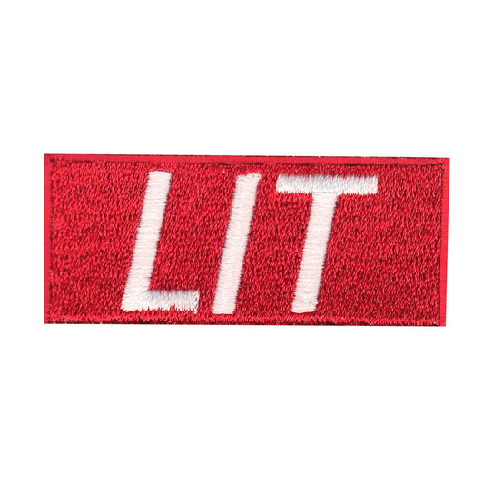 LIT Box Logo Iron On Embroidered Patch 