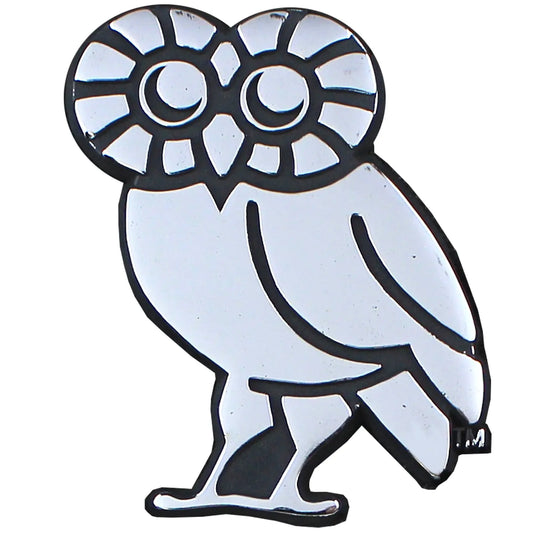 Rice Owls Athenian Owl Solid Metal Chrome Emblem AMG 