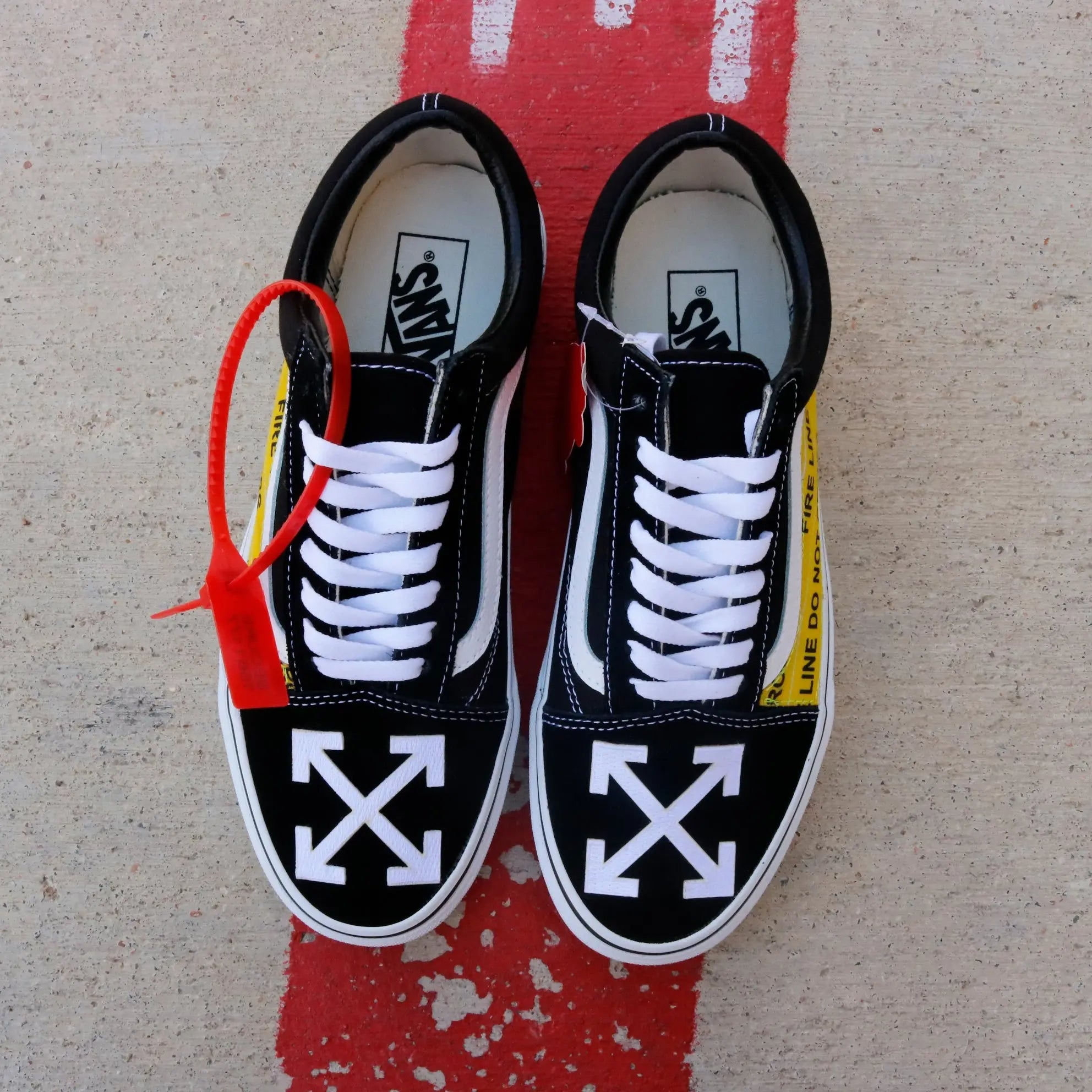 Vans Old Skool x OFF White Custom Handmade Shoes By Patch Collection