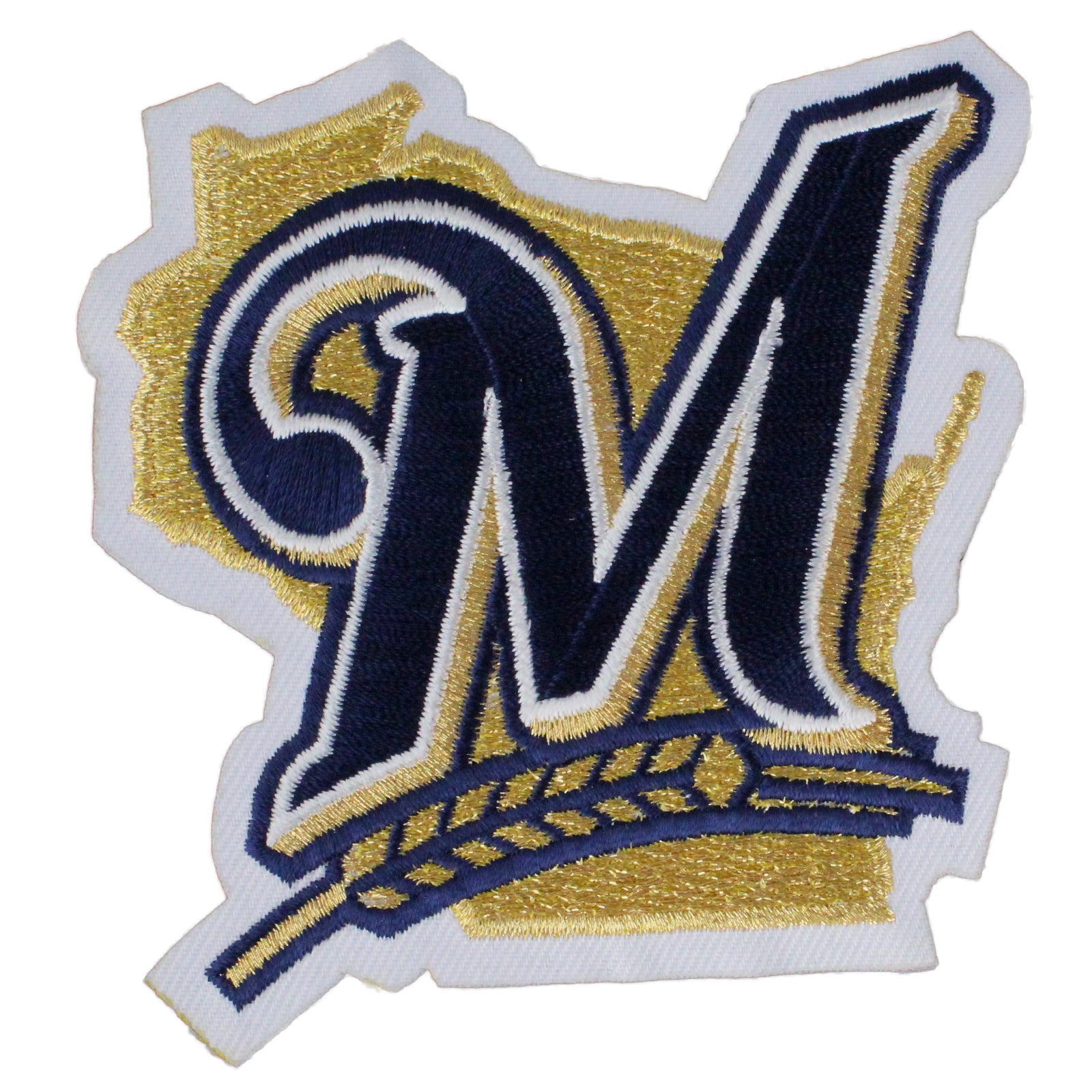 Gold/Navy Milwaukee Brewers M Secondary Logo Patch