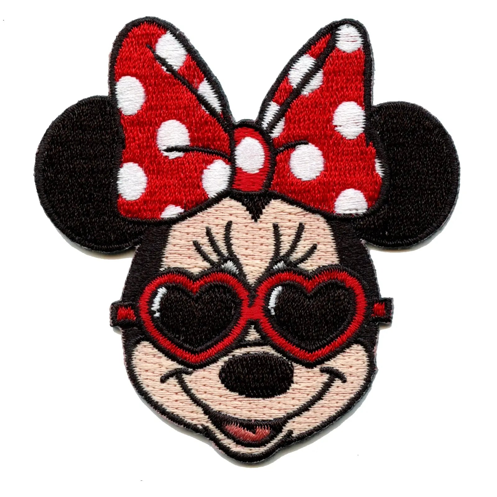  Iron On Embroidered Minnie Mouse Pink & White Bow