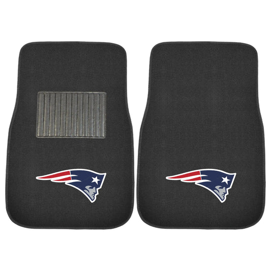New England Patriots 2-Piece 17 in. x 25.5 in. Carpet Embroidered Car Mat 