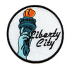 "Liberty City" New York Round Iron On Patch 