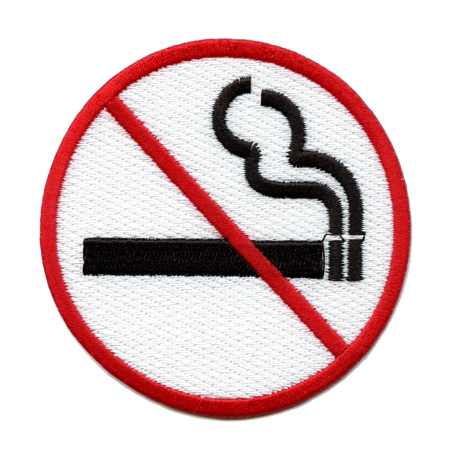 No Smoking Sign Logo Embroidered Iron On Patch