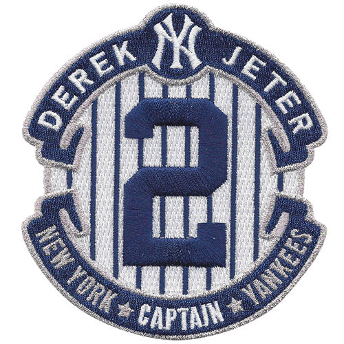 New York Yankees Derek Jeter, Authentic Road Away Jersey 2001 Flag Patch! 