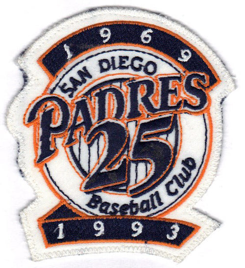 1993 San Diego Padres 25th Anniversary 'Baseball Club' Logo Jersey Sleeve Patch 