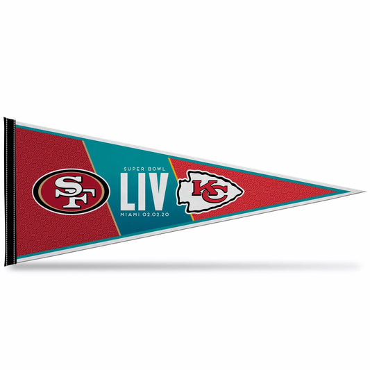 2020 Super Bowl 54 LIV  San Francisco 49ers vs. Kansas City Chiefs Dueling 12'' x 30'' Pennant 