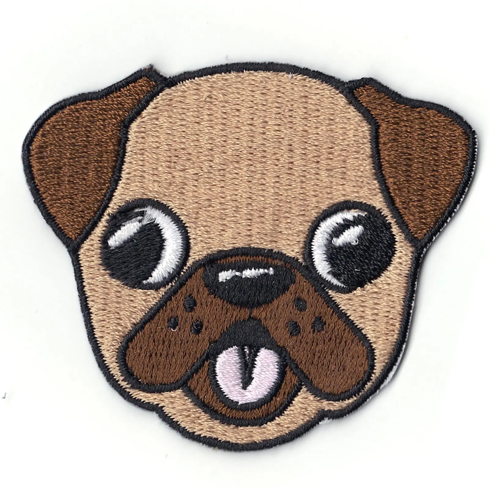 Pug Emoji Iron On Patch