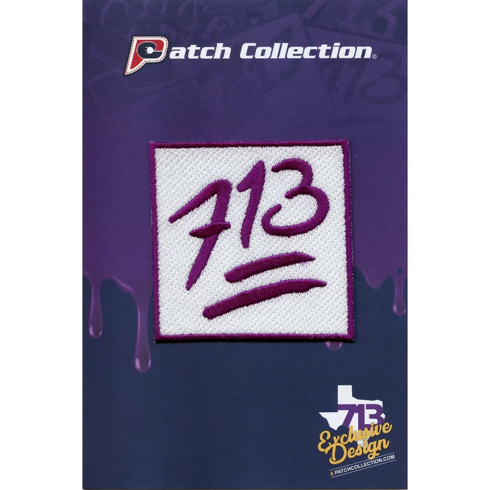 Houston 713 Purple Emoji Iron On Patch