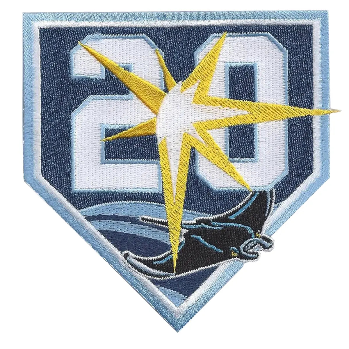 Light Blue Tampa Bay Rays 20th Anniversary Event MLB Patch