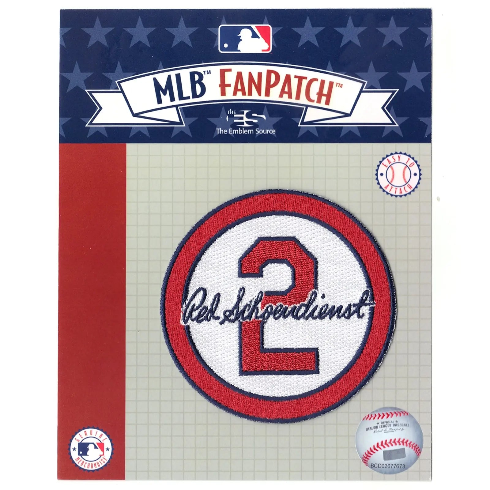 Red Schoendienst #2 St Louis Cardinals White Memorial Patch