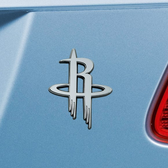 Houston Rockets Solid Metal Chrome Auto Emblem