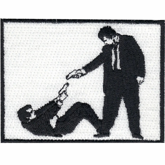 Mister Pink and Mister White Embroidered Iron On Patch