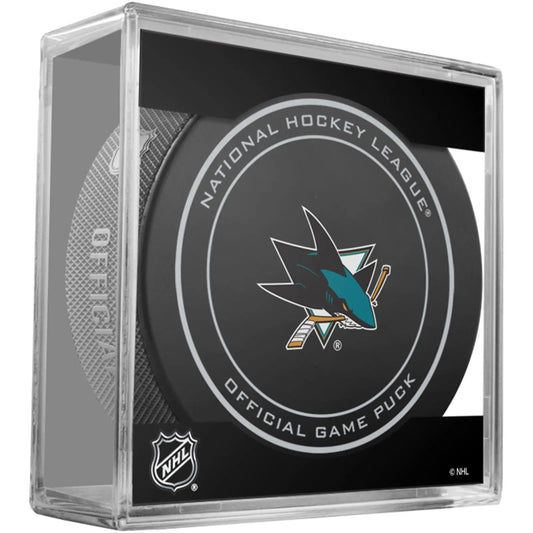 San Jose Sharks Official Game Puck with Case 