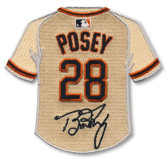 Buster Posey San Francisco Giants #28 with Signature Jersey Patch – Patch  Collection