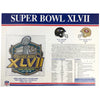 2013 NFL Super Bowl XLVII 47 Willabee & Ward Patch (Baltimore Ravens vs. San Francisco 49ers) 