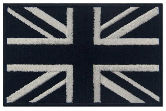 United Kingdom of Great Britain Embroidered Flag Tactical Patch Black and White 