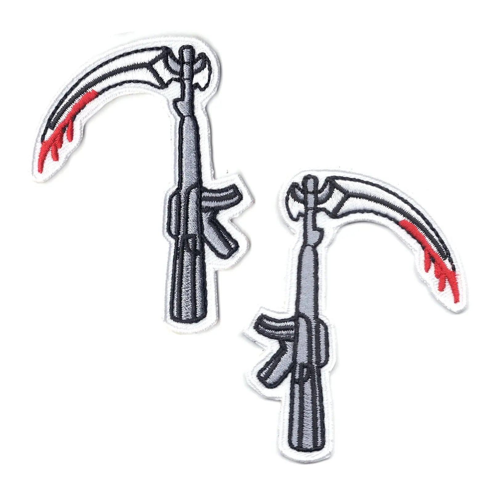 Bloody M16 Scythes Collar Bikers Club Iron On Patch