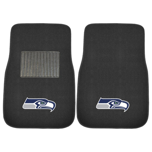 Seattle Seahawks 2-Piece 17 in. x 25.5 in. Carpet Embroidered Car Mat 
