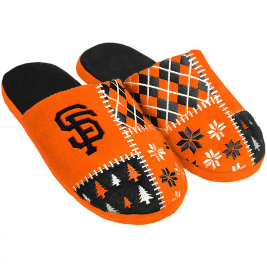 San Francisco Giants MLB 2016 Patches Ugly Sweater Slippers 