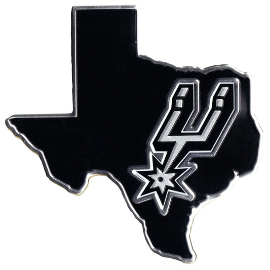 San Antonio Spurs Colored Aluminum State Car Auto Emblem 