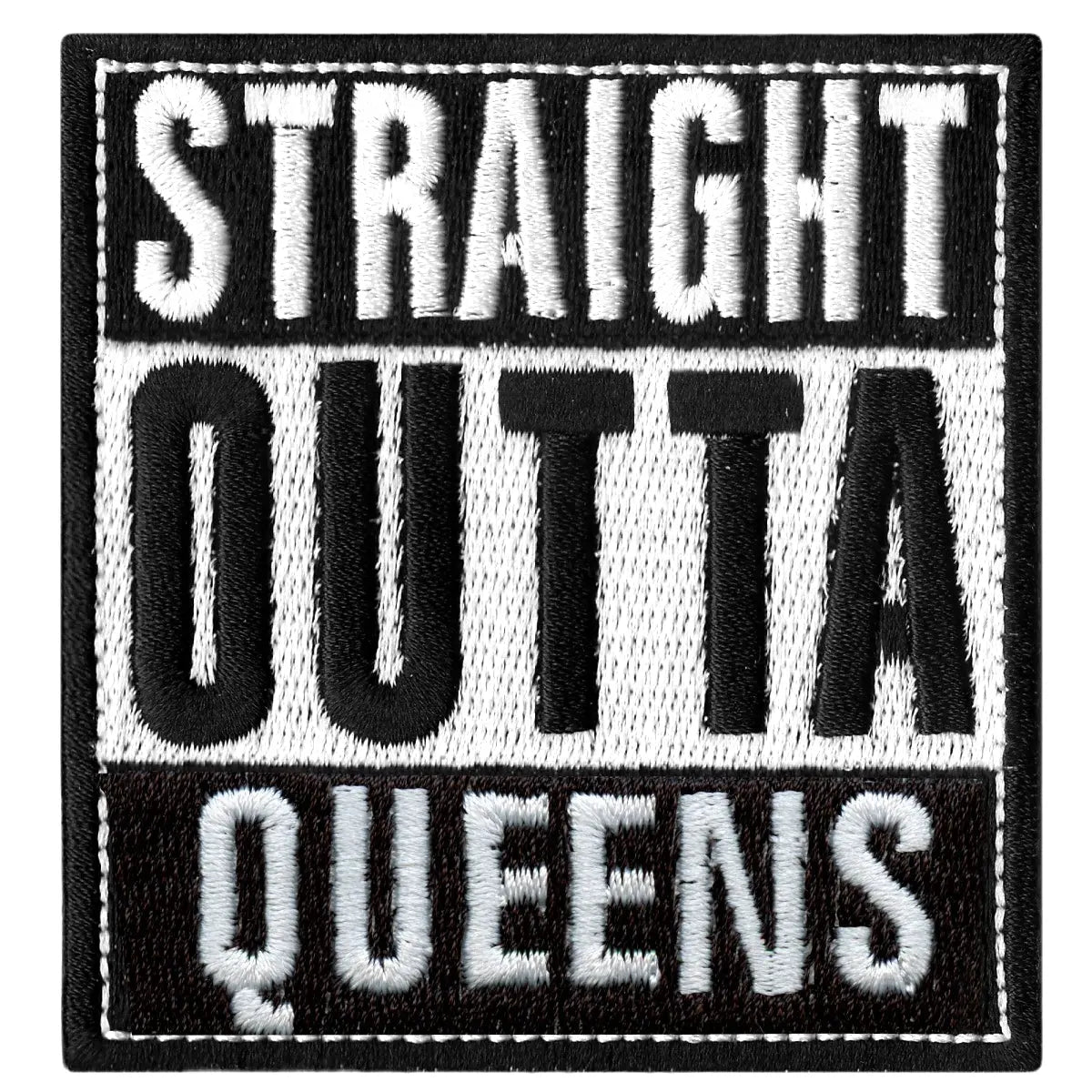Straight Outta Queens Embroidered Iron On Patch