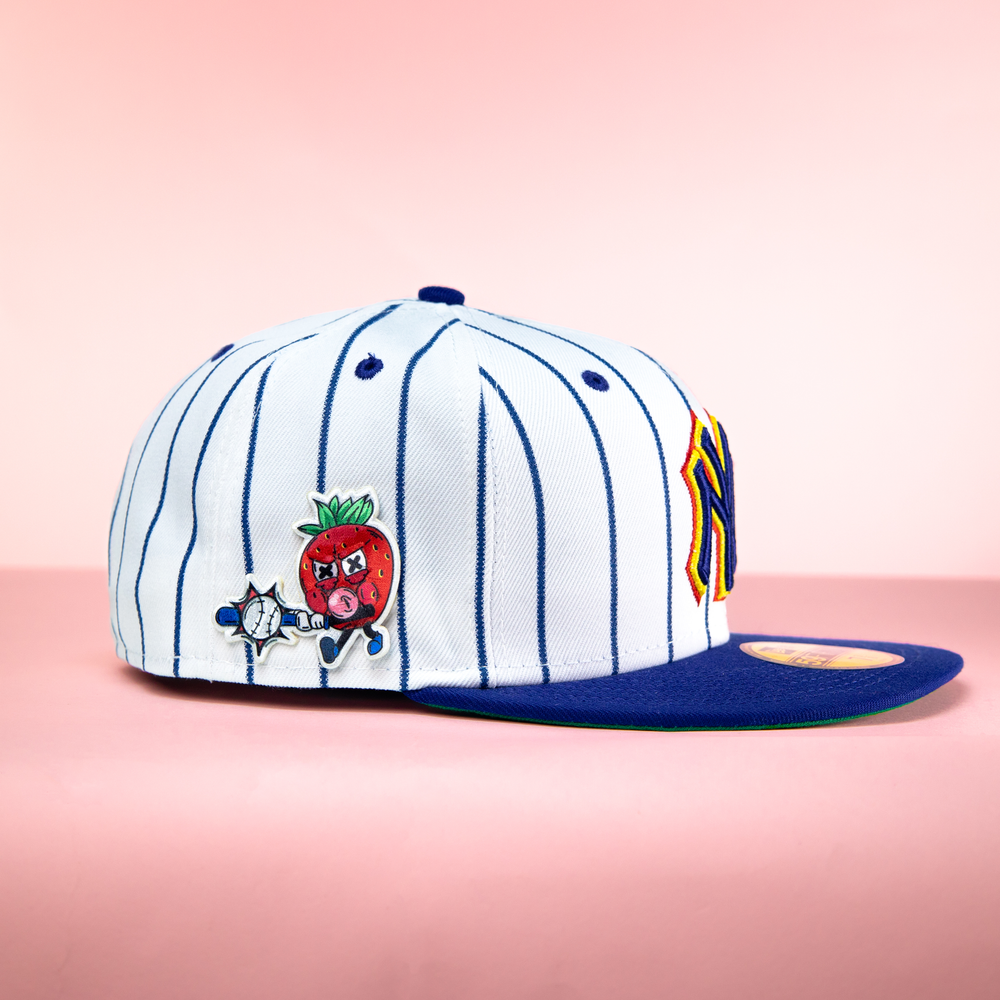 Strawberry Bubblegum Hat Patch Baseball Flavor Embroidered Iron On