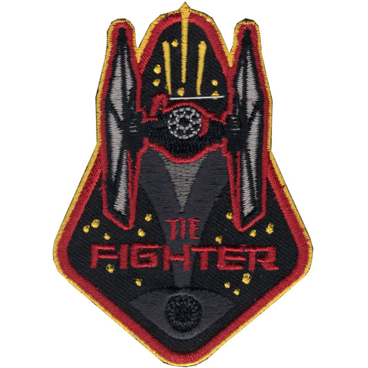 Star Wars Tie Fighter 'The Fighter' Iron On Patch (Yellow Border) 