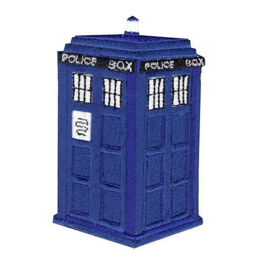 Police Call Box Telephone Booth Iron On Applique Patch