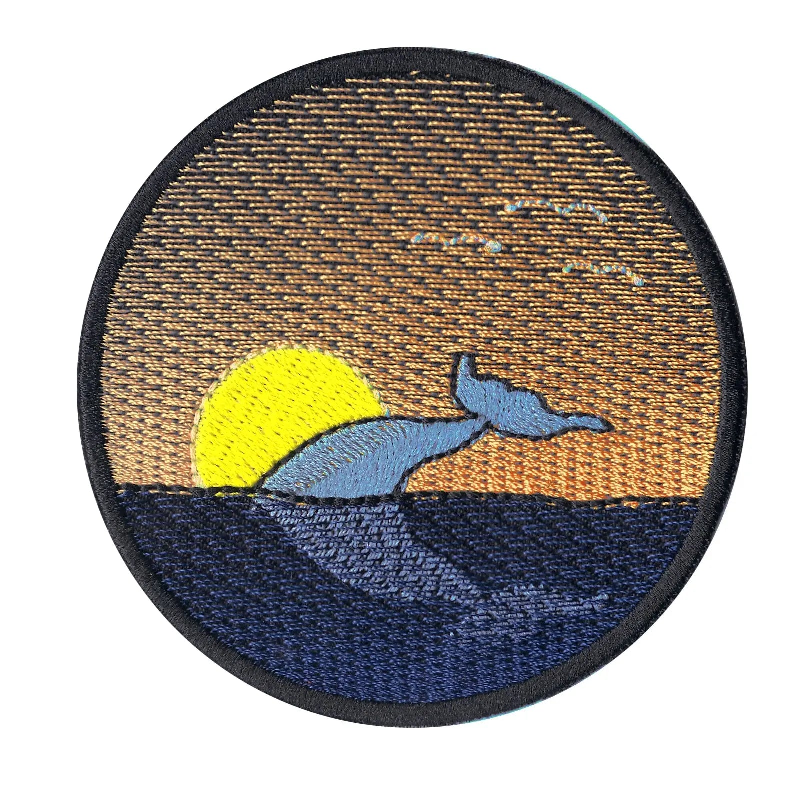 Whale Sunset Iron On Patch