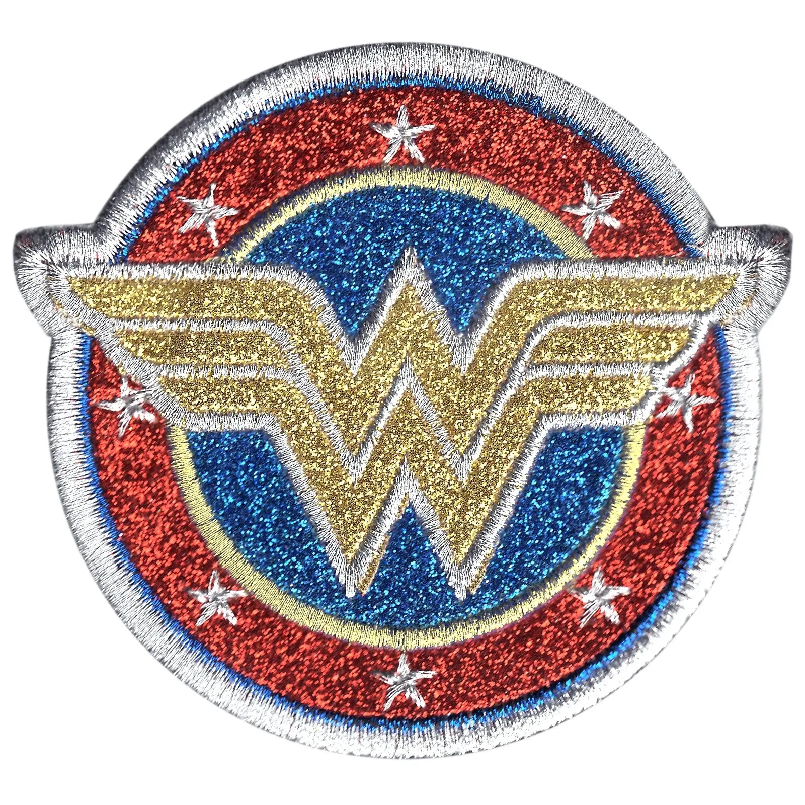 DC Comics Wonder Woman Gold Shield With Glitter Iron On Patch