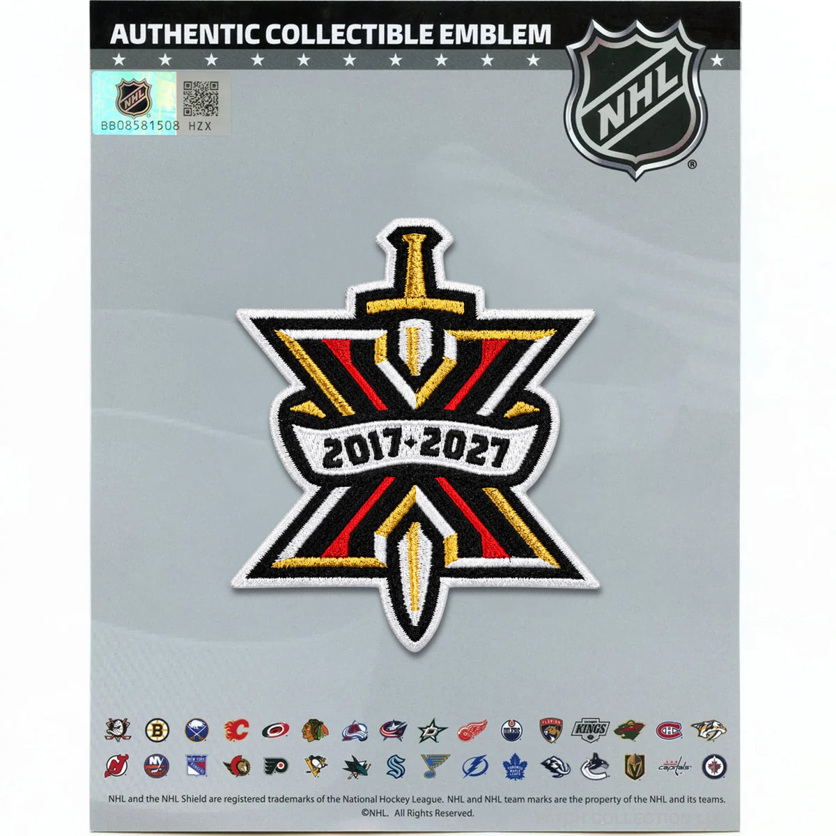 Las Vegas Golden Knights 10th Anniversary NHL Season Jersey Patch 2027