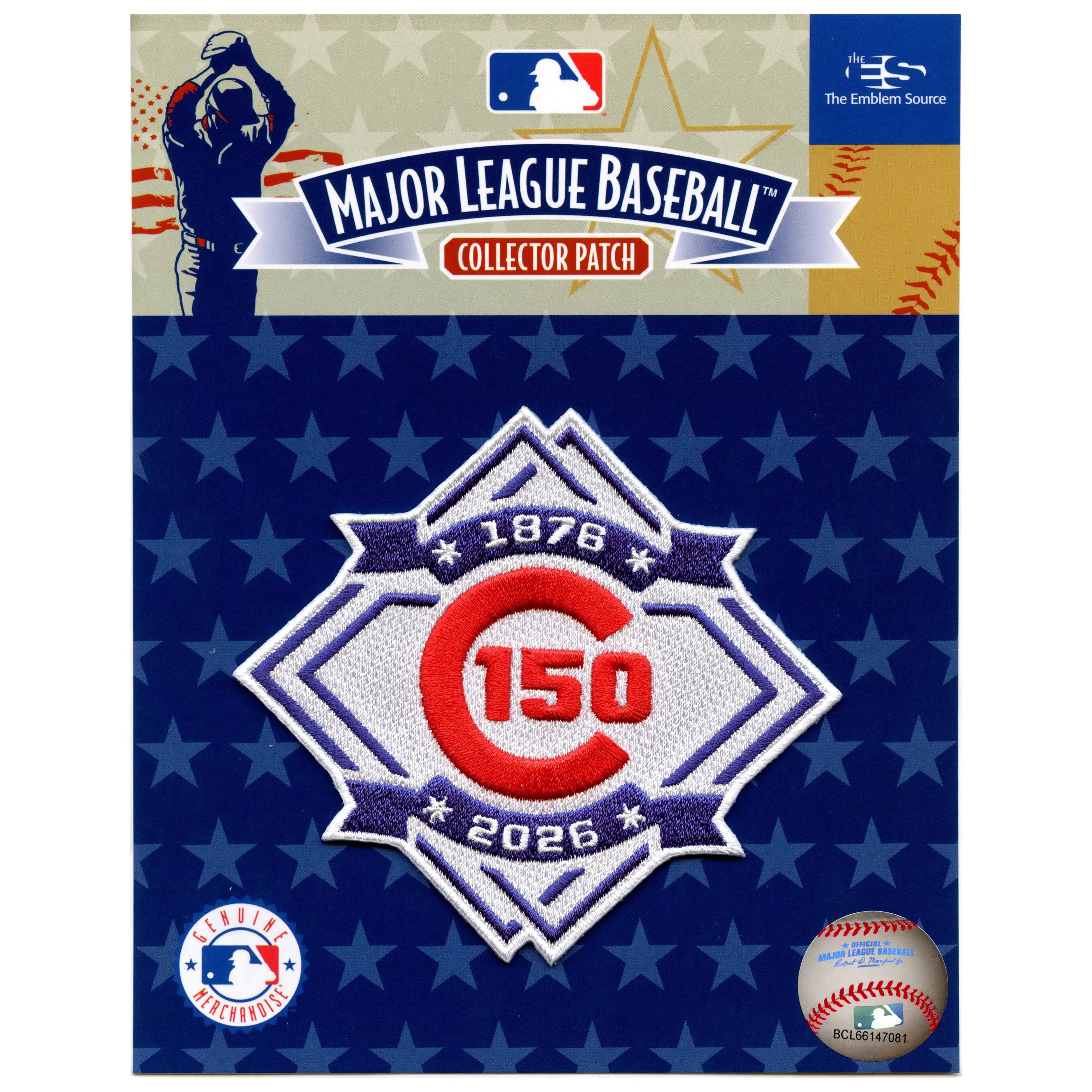 1876-2026 Chicago Cubs 150th Anniversary MLB Season Jersey Sleeve Patch