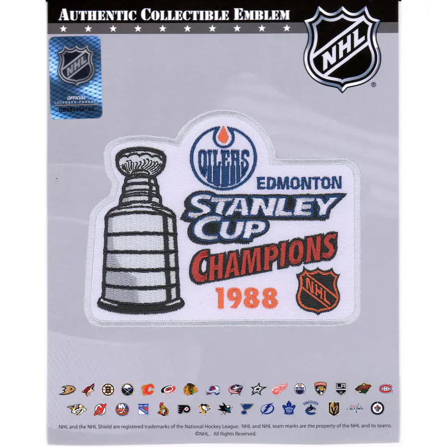 1988 NHL Stanley Cup Final Champions Edmonton Oilers Jersey Patch ...